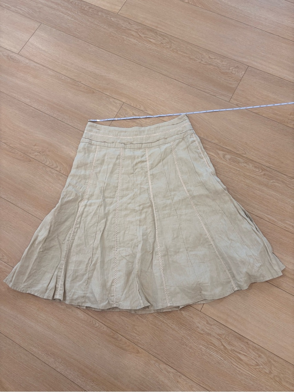 mercer & madison Lightweight A-Line Skirt in Light Beige